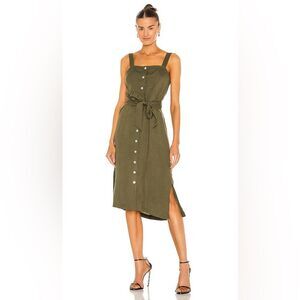 Rails Clement Button-front Midi Dress In Army Green